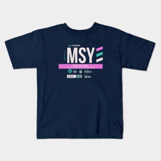 New Orleans (MSY) Airport Code Baggage Tag Kids T-Shirt
